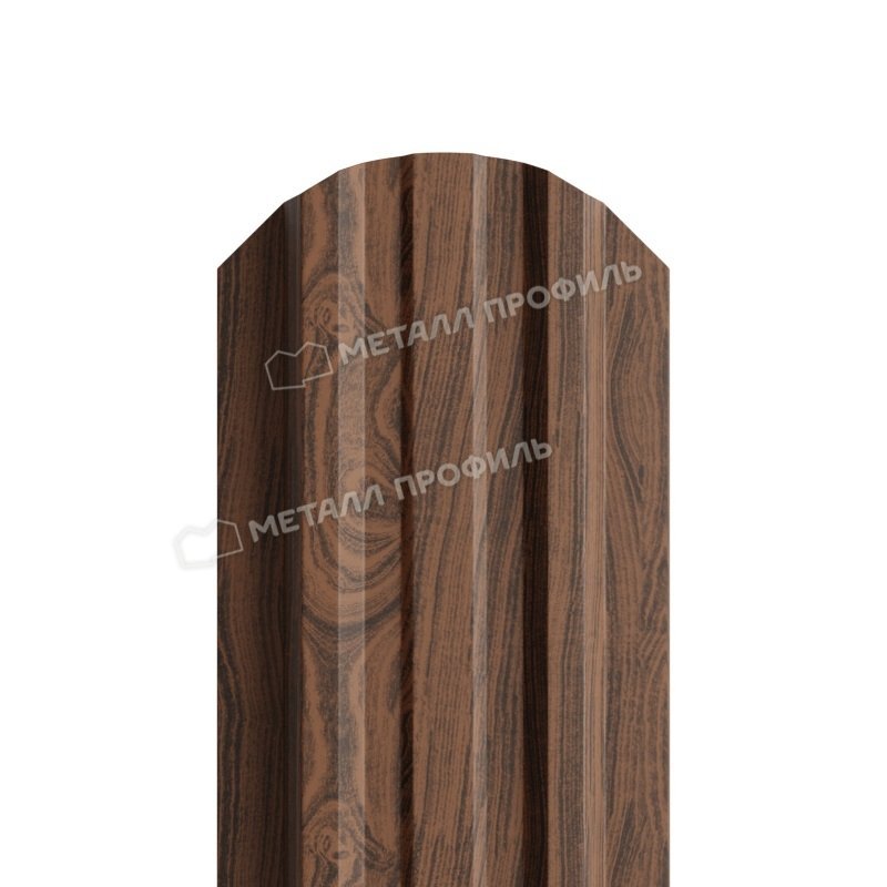 Штакетник металлический МП LАNE-O 16,5х99
(ECOSTEEL_МАД-01-МореныйДуб-0.5)