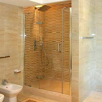 Дверь в душевую нишу GuteWetter TREND DOOR GK-863P 120х200 см, цвет бронзовый, стекло бесцветное TWO