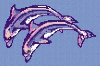 Мозаика Стеклянная Vidrepur Pareja Delfines (на сетке) панно 285x190