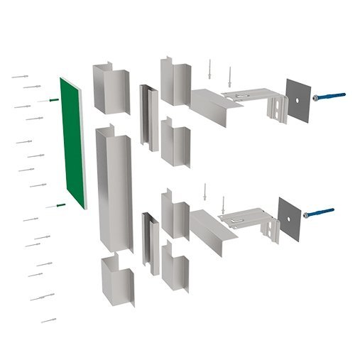 Подсистемы вентилируемых фасадов для фиброцемента (АЛЬФА-Фиброцемент)