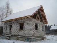 Строительство дома из пеноблоков.