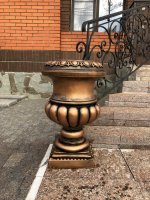 Садовый вазон из бетона — Римская чаша удлинённая (Классическая бронза)