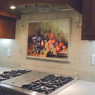 Фотоплитка для кухонного фартука.Плитка 20х20см.