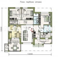 Проект дома 316A "Теплый очаг" - экономичный одноэтажный дом