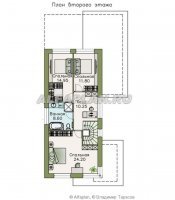Проект дома 379В - Коттедж для узкого участка с тремя спальнями