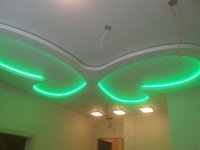 Двухуровневый потолок с подсветкой LED
