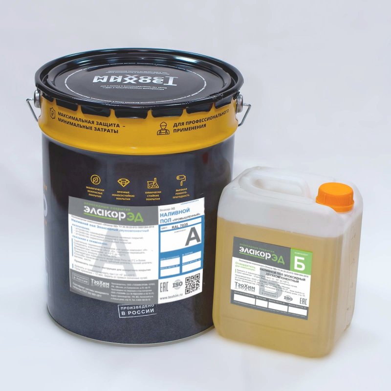 ЭЭлакор-ЭД Наливной пол Промышленный - эпоксидный самовыравнивающийся двухкомпонентный состав для устройства наливных и кварцнаполненных покрытий полов в помещениях со средними и высокими нагрузками и фактурных окрасочных покрытий.. После полимеризации: высокая износостойкость, прочность, высокая химическая стойкость. Минимальный объем покупки - 28,9 кг. На материал действует единая прайсовая цена 5 По независящим от производителя причинам цены могут быстро измениться. Уточняйте, пожалуйста, заказ у менеджера. Обращайтесь!