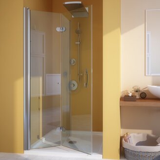 Дверь в душевую нишу GuteWetter LUX DOOR GK-102A 90х190 см, цвет черный матовый, стекло бесцветное