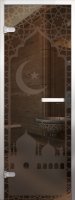 Стеклянная дверь в алюминиевой коробке для хамама