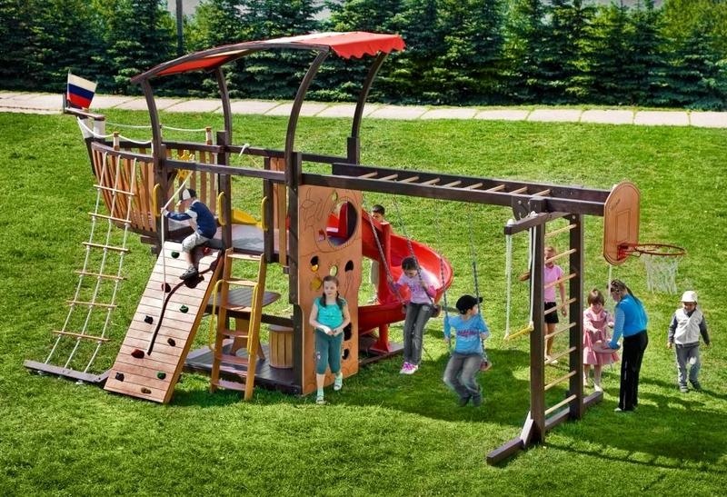 Корабль (кораблик) деревянная игровая детская площадка для дачи для сада  для улицы в форме и в виде - купить в Москве, цена 486 000 руб. за 1 шт, id  49314