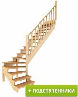 Деревянные лестницы ProfiHobby Лестница К-001м/5 П c подступенками сосна (6 уп)
