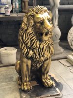 Скульптура льва из бетона — Королевский лев (Античная бронза)