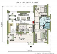 Стильный одноэтажный дом с сауной - "Гамма" 1014A 94.3 м2