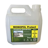 Упрочняющая и обеспыливающая гидрофобная пропитка для любой бетонной поверхности MONOPOL Protect (фасовка: 3 л)
