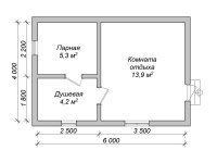 Баня 6х4 с мансардой