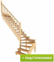 Деревянные лестницы ProfiHobby Лестница К-001м/5 Л c подступенками сосна (6 уп)