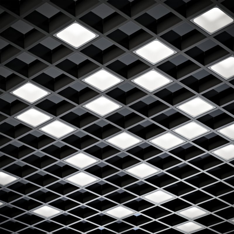 LED светильник Домино (Pelin PIX) встраиваемый в ячейку потолка Грильято