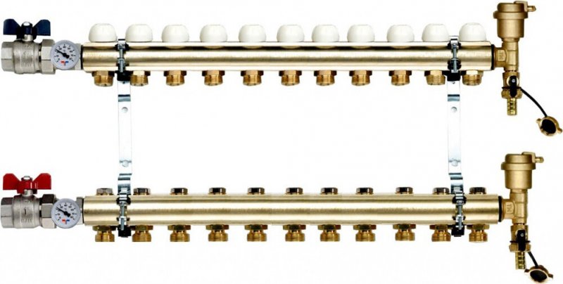 Коллектор Tiemme 3870067 1quot; х 3/4quot;, латунный, 11 выходов