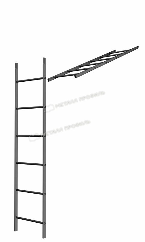 Лестница кровельная стеновая МП дл. 1860 мм без кронштейнов
(9005)_1шт и метизы