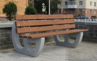 Скамейка со спинкой на бетонных ножках СП03 (2000*960*h860мм). Вес:220 кг, цена 12650,00