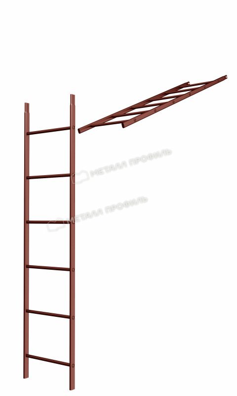 Лестница кровельная стеновая МП дл. 1860 мм без кронштейнов
(3011)_1шт и метизы
