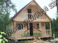 Двухэтажный деревянный дом из бруса 6*6 с террасой и балконом d1