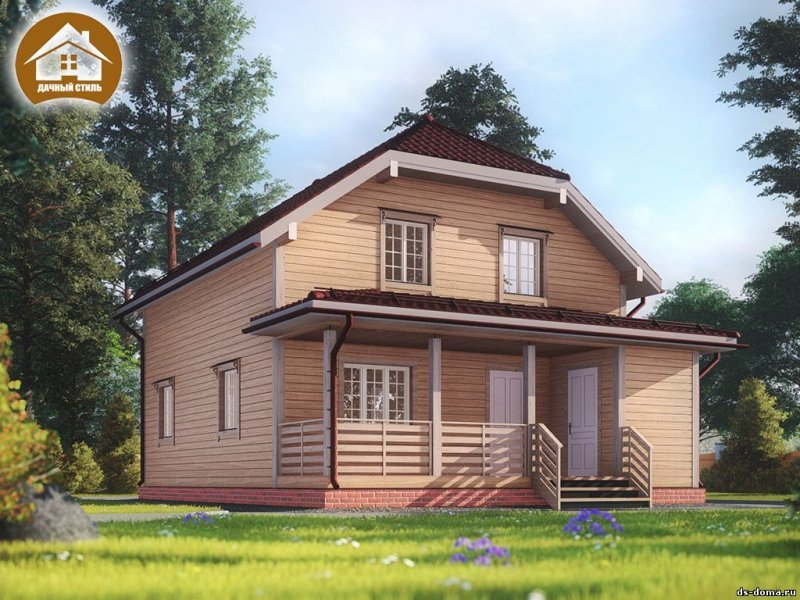 Дом из бруса 8x10 м. проект: "Веревск"