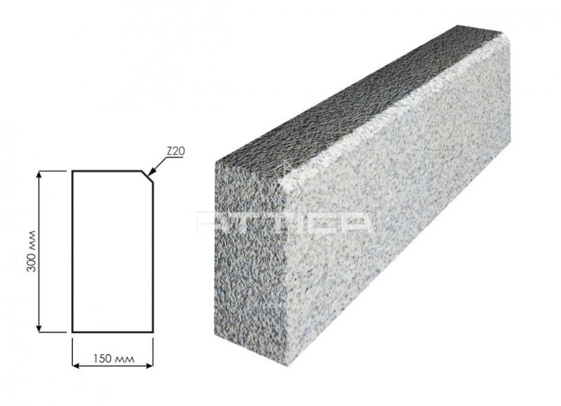 Гранитный бордюр ГП-1