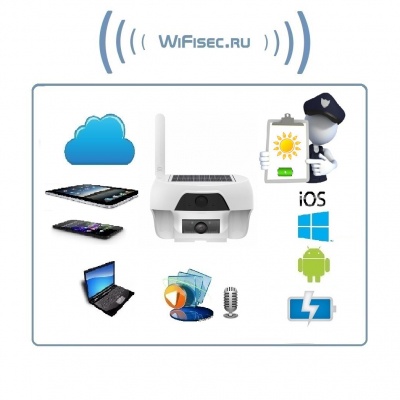 Всепогодная автономная беспроводная (WiFI) IP видеокамера на аккумуляторе с DVR на солнечной батарее