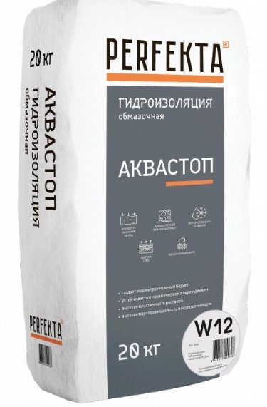 PERFEKTA Гидроизоляция обмазочная Аквастоп W12, 20 кг