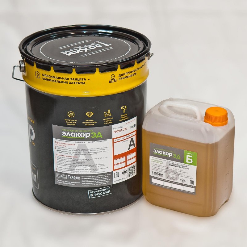 Г"Элакор-ЭД" Грунт-2К/100П - порозаполняющая эпоксидная грунтовка по бетону - двухкомпонентная. Для грунтования минеральных капиллярно пористых и металлических поверхностей при устройстве эпоксидных и полиуретановых покрытий и шпатлевания поверхности (в смеси с песком). При грунтовании обеспечивает заполнение ("запечатку") пор. Не имеет запаха при нанесении. Минимальный объем покупки - 12,5 кг. На материал действует единая прайсовая цена 4 По независящим от производителя причинам цены могут быстро измениться. Уточняйте, пожалуйста, заказ у менеджера. Обращайтесь!