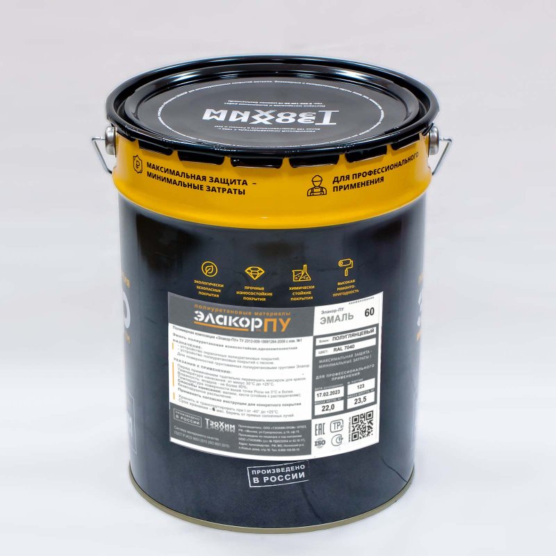 Эмаль-60 - полиуретановая краска для бетона Полуглянцевая"Полиуретановая краска для бетонных полов Элакор-ПУ Эмаль-60 – цветная однокомпонентная влагоотверждаемая полуглянцевая. Важное преимущество: может наноситься при отрицательных температурах (от минус 30°С). После полимеризации образует высокопрочный износостойкий твердо-эластичный полимер с высокой химической стойкостью. Минимальный объем покупки - 10 кг. В зависимости от объема покупки, цена за 1 кг материала определяется по следующей шкале: 10-39кг по 505 руб. 40-199кг по 479 руб. 200-499кг по 464 руб. 500кг-1тн по 453 руб. 1тн-3тн по 443 руб. от 3тн по 435 руб. По независящим от производителя причинам цены могут быстро измениться. Уточняйте, пожалуйста, заказ у менеджера. Обращайтесь!