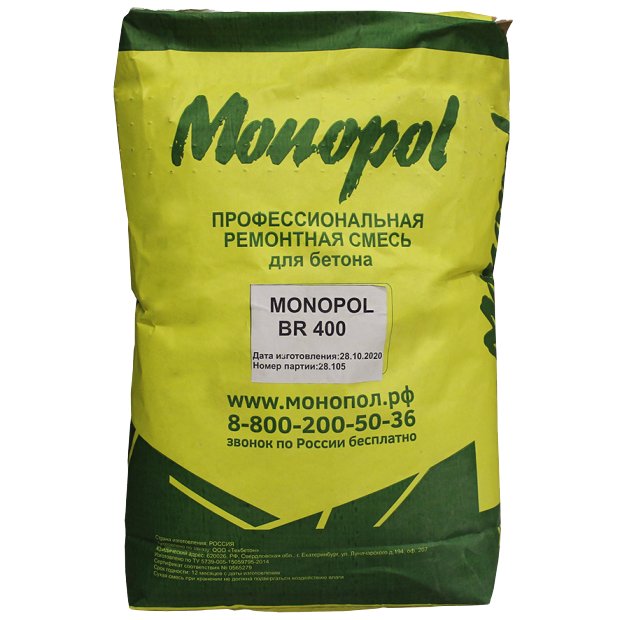 Ремонтная тиксотропная сухая смесь Monopol BR 400 (цвет: серый; фасовка: 25 кг)