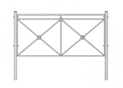 Пешеходное ограждение ПО-1 «Крест» тип III