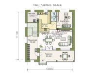 Проект стильного загородного дома с односкатной кровлей 483А «Сезанн», 176 м2, 3(4) спальни,