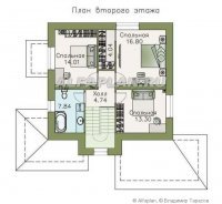 Проект компактного дома с верандой на главном фасаде - "Медея" 344A,149.5м2.