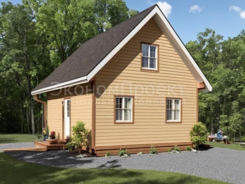 Недорого дом из бруса 6x6 с мансардой "под ключ"