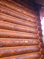 Покраска срубов деревянных домов и бань
