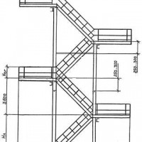 Стальная 4-маршевая эвакуационная лестница 3-го типа