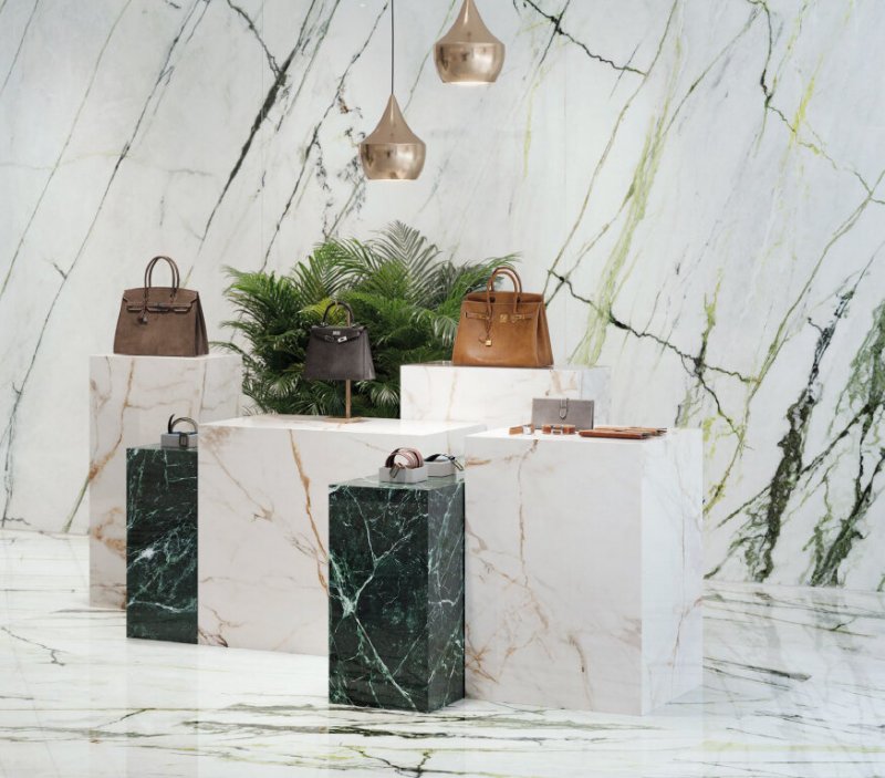Декор керамогранит X-Light Calacatta Premium Green Silk 120x250 C229803521 2500x1200 мм (Керамогранит)