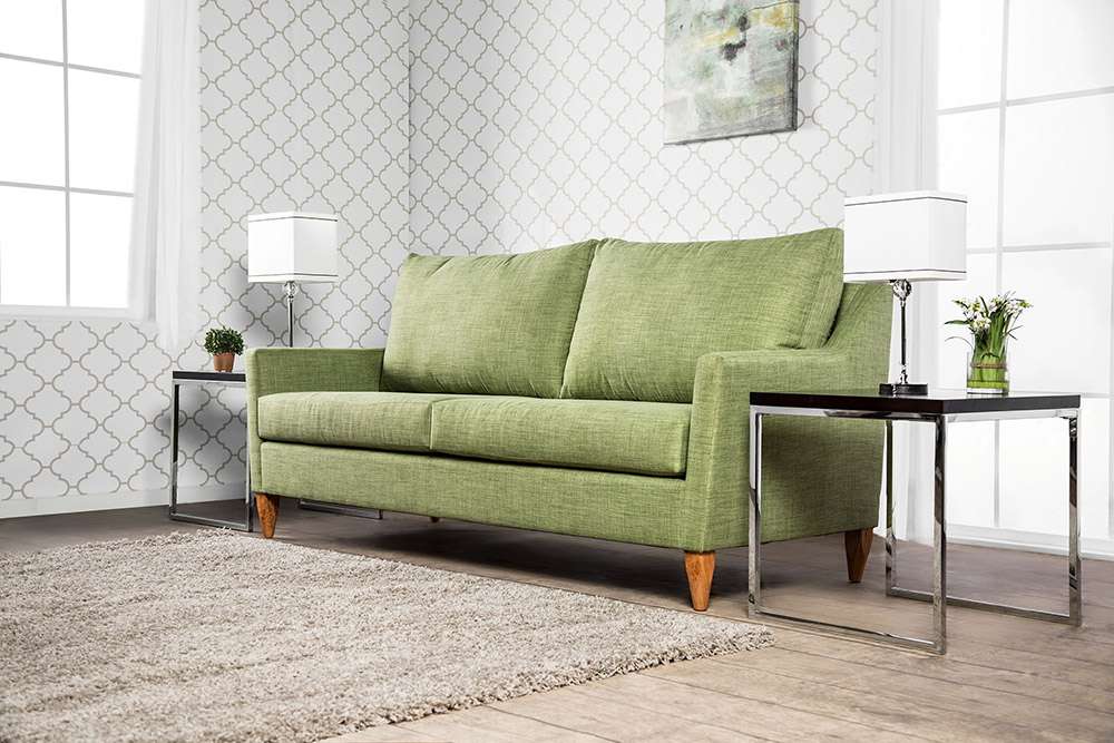 Зеленый диван в интерьере 
