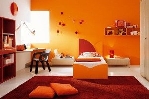 Оранжевый цвет в интерьере, сочетание оранжевого цвета в интерьере