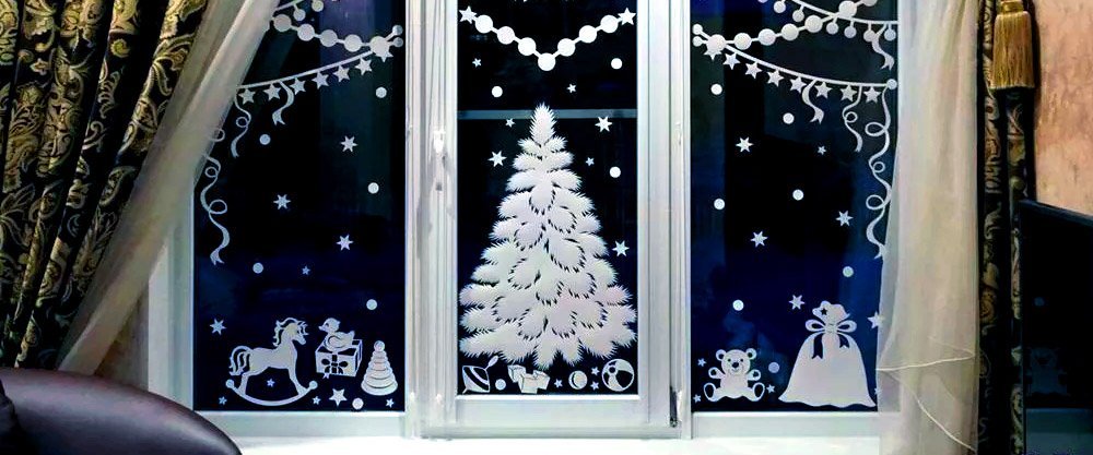 12 лучших идей как украсить окна на Новый год