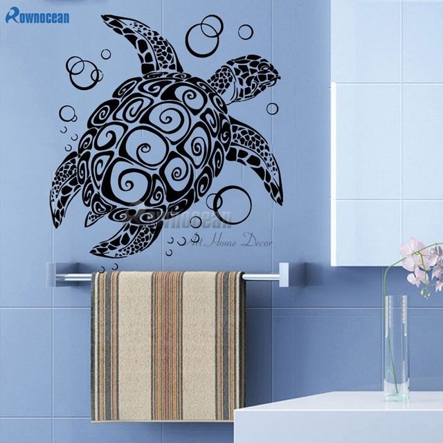 Наклейка Морская черепаха для ванной комнаты
