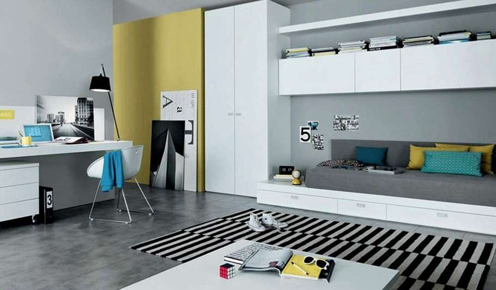 Серый цвет в комнате в стиле модерн 