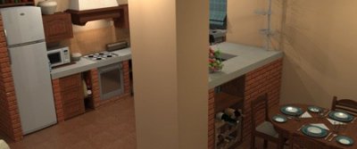 Идея дизайна кухни. Мурованная кухня.