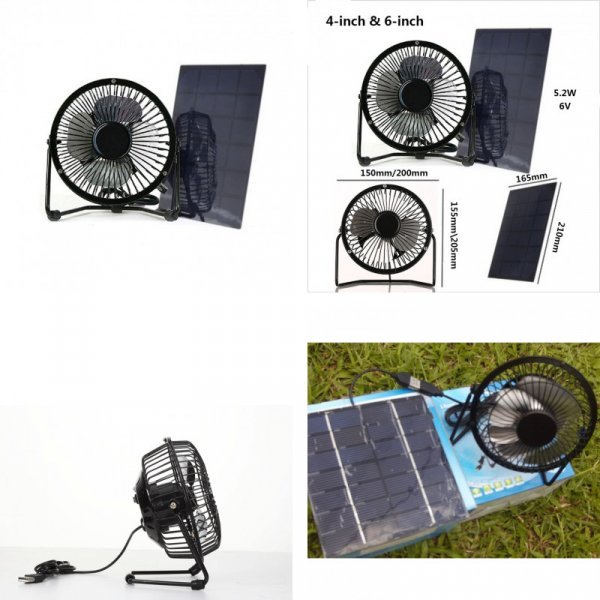 Вентилятор на солнечных батареях от POCHOS (2 размера)