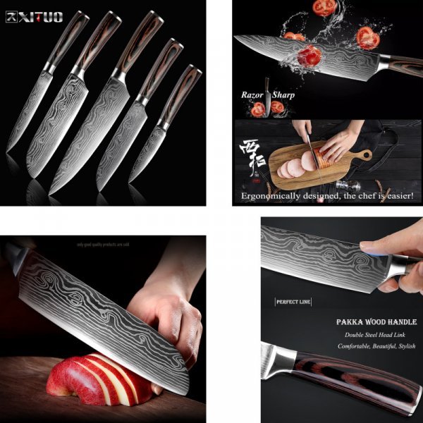 Набор ножей от XITUO (2, 3, 4 или 5 ножей в наборе)