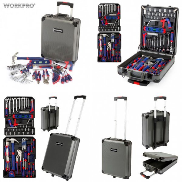 Комплект слесарных инструментов в чемодане Workpro (111 предметов в 1)