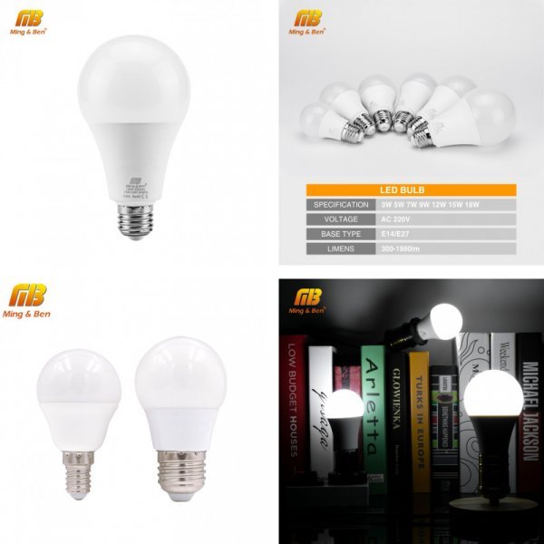 Отличная светодиодная лампа с цоколем MingBen (E14 и E27)